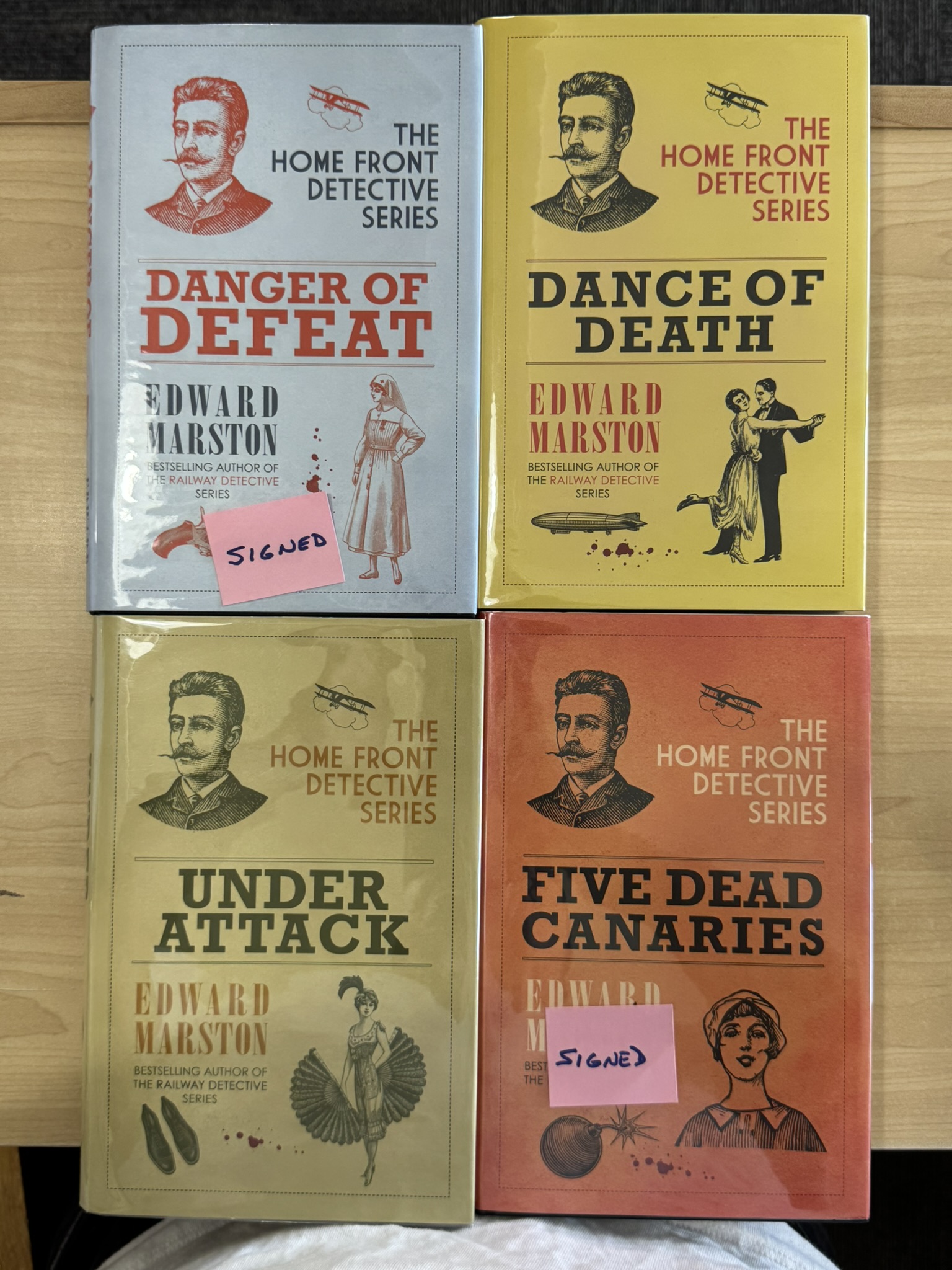 Signed First Edition - Lot of 4 Edward Marston - The Home Front Detective Series